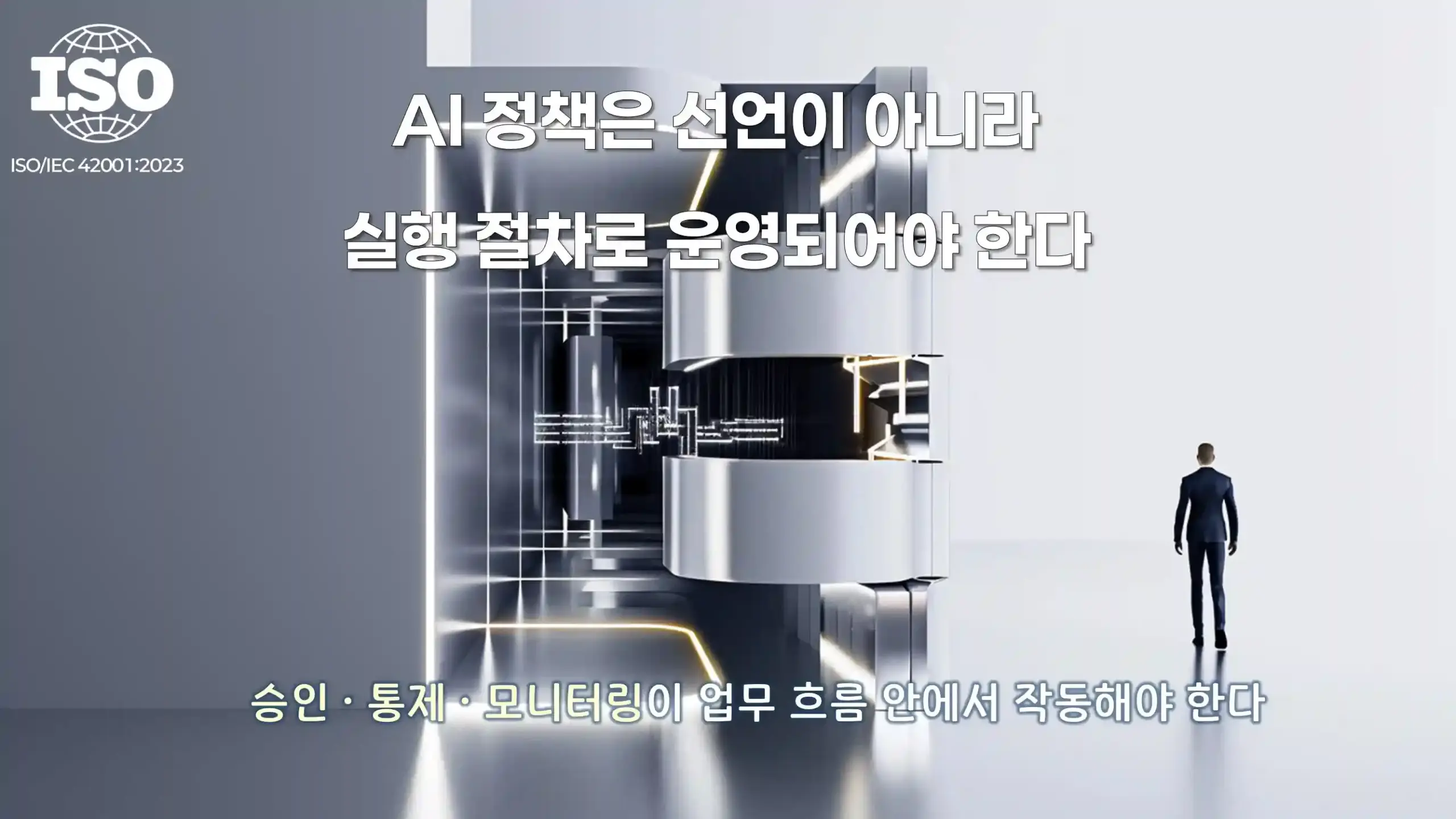 ISO 42001 AI 정책 운영 체계에서 승인 통제 모니터링 절차가 실제 업무 흐름 안에서 실행되는 운영 프로세스 구조