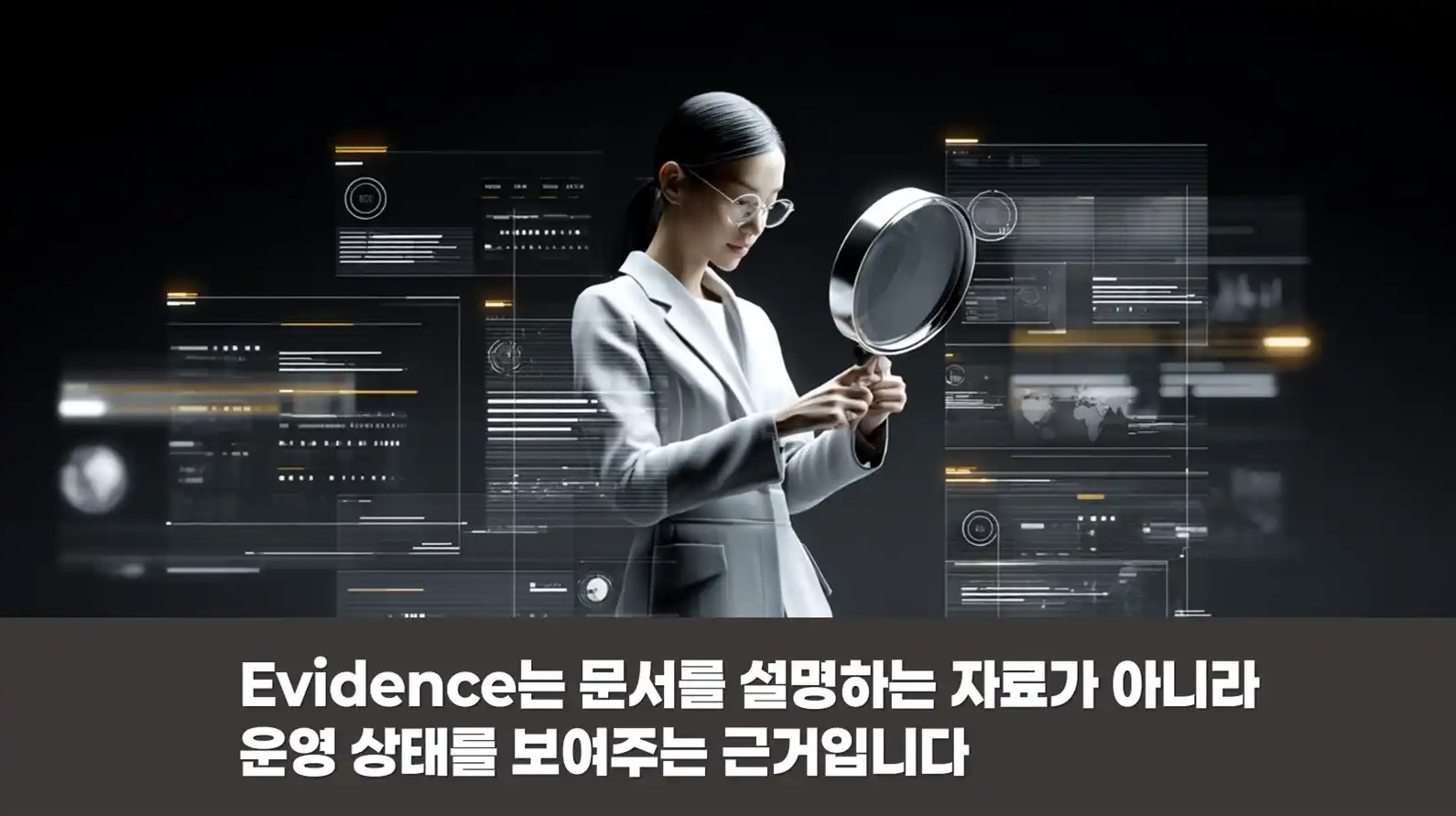 Evidence 기반 운영 상태 판단 구조와 ISO 심사 인터뷰 흐름 이미지