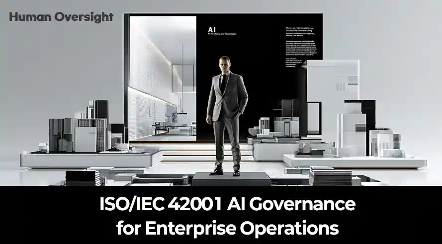 ISO/IEC 42001 Enterprise AI Governance ISO 42001 기반 기업 AI Governance 운영과 Human Oversight 회의 장면