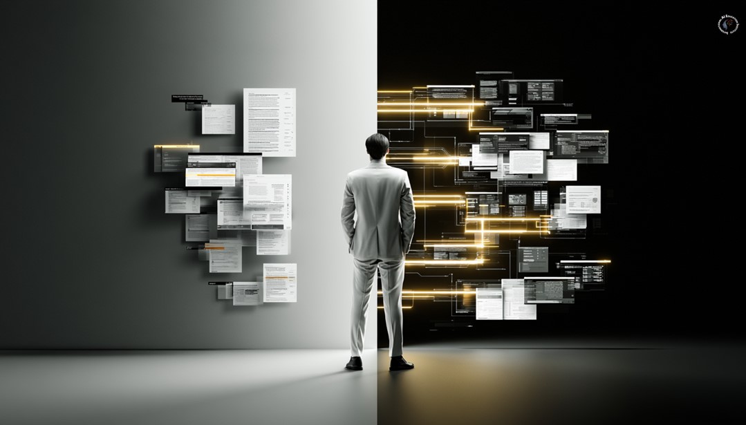 Operational Evidence vs Document Control in AI Governance Audit LLM 및 AI Agent 운영 환경에서 문서 통제와 Operational Evidence 차이를 시각화한 ISO/IEC 42001 Audit 이미지