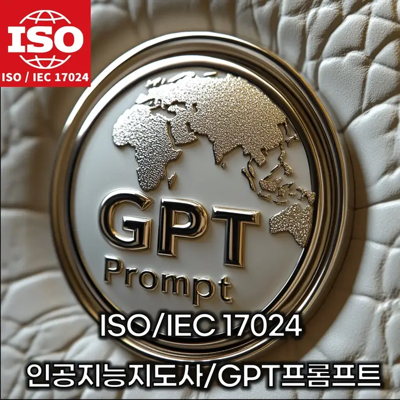 ISO/IEC 17024 인공지능 지도사 및 GPT 프롬프트 자격증 배지 이미지. AI 자격증으로 취업 경쟁력 강화