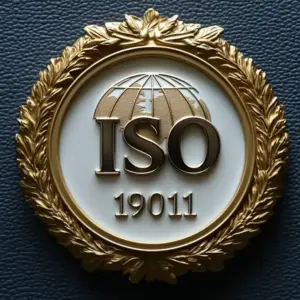 ISO 19011 심사원 관련 공식 배지 이미지. 품질, 환경, 안전 등 ISO 경영시스템 심사를 지원하는 국제 자격증 강조
