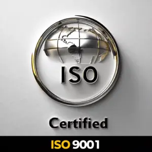ISO 9001 인증 마크 – 국제 표준 품질경영시스템(QMS)을 갖춘 조직을 상징하는 공식 인증 이미지입니다.