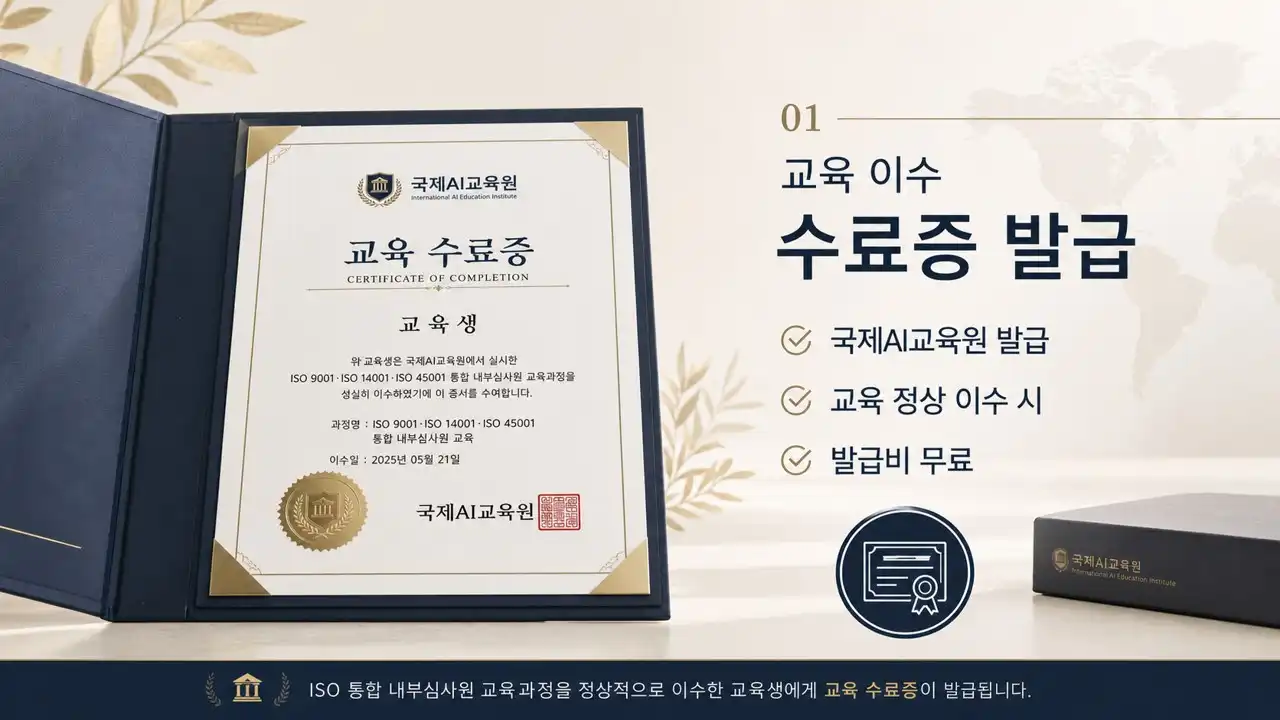 ISO 통합 내부심사원 교육 수료증