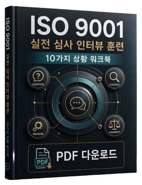 ODI ISO 9001 실전 심사 인터뷰 훈련 10가지 상황 워크북 PDF 다운로드 표지