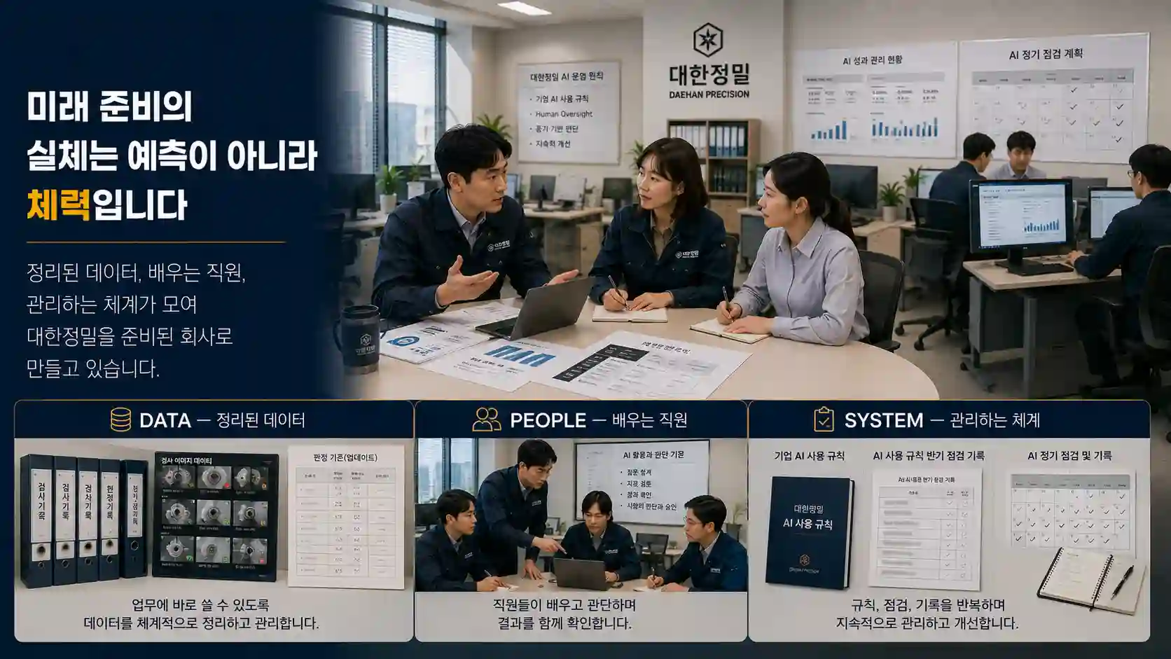 정리된 데이터와 배우는 직원, 관리하는 체계로 AI 경영 역량을 만드는 대한정밀
