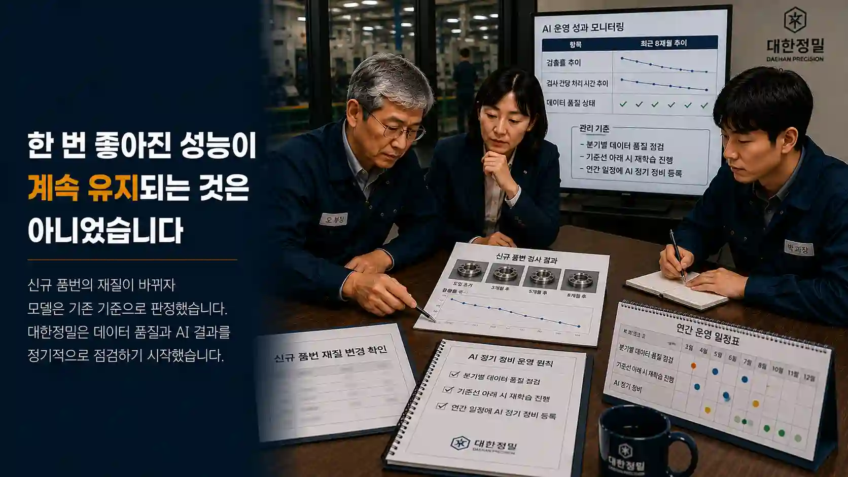 신규 품번의 재질 변화로 낮아진 검출률을 확인하고 AI 정기 정비 원칙을 세우는 대한정밀