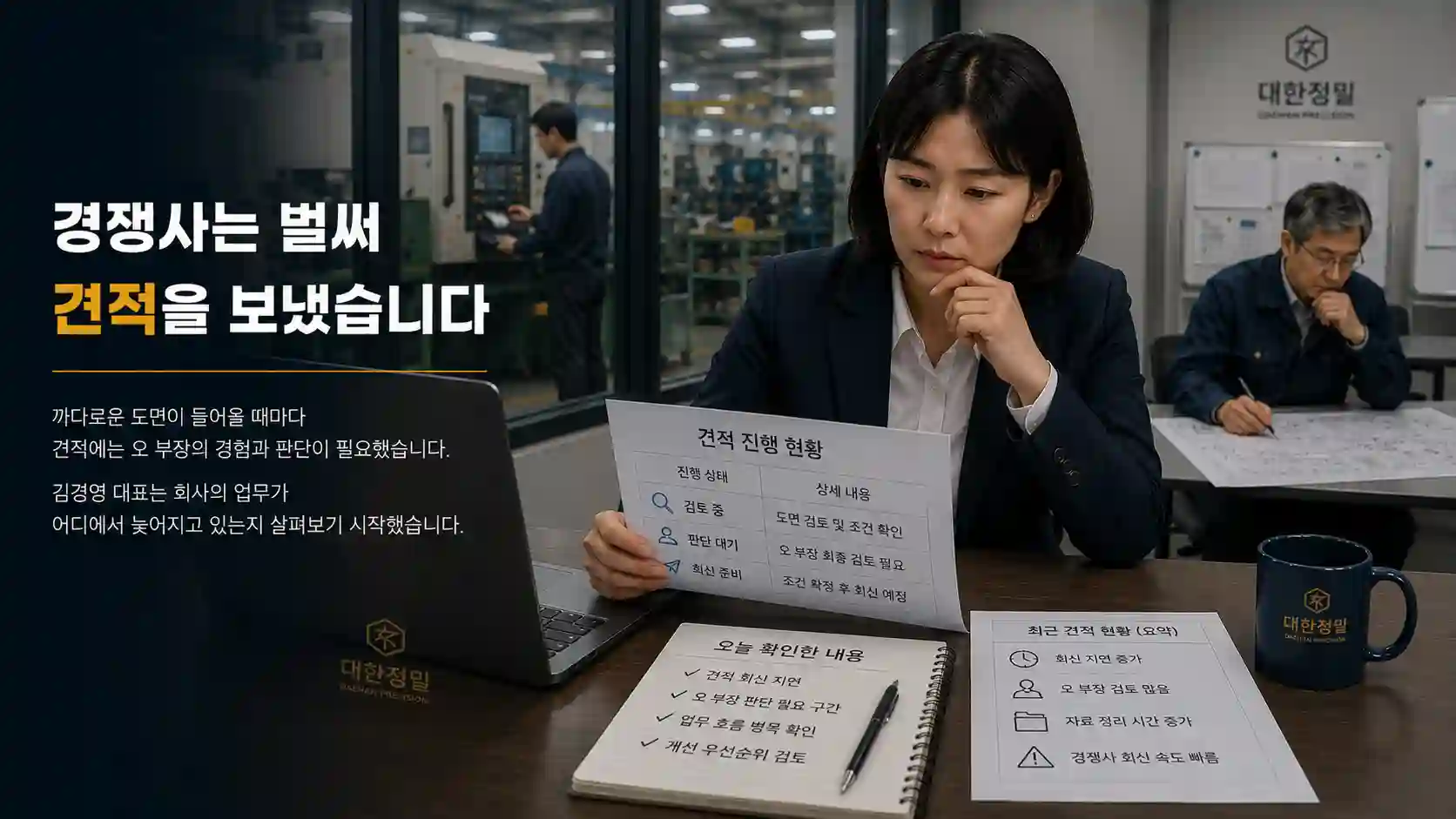 경쟁사의 빠른 견적 회신을 확인하고 시작할 AI 업무를 고르는 김경영 대표