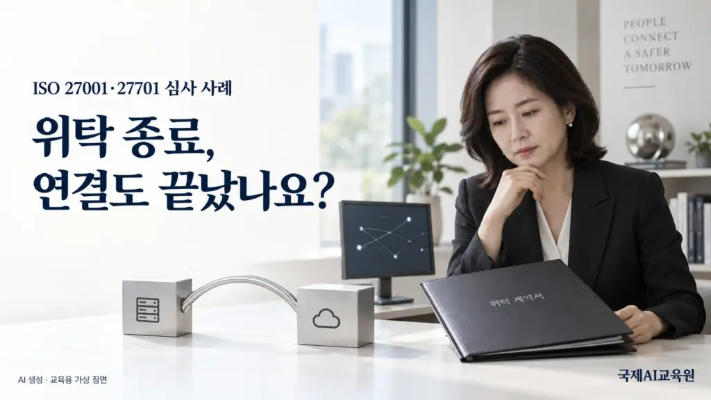 ISO 27001·27701 내부심사에서 위탁 종료 문서와 서비스 계정·API 연결 현황을 대조하는 전문가